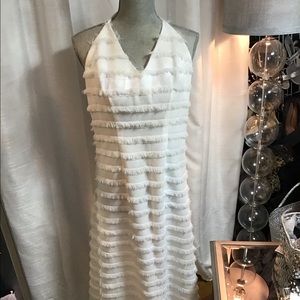 Beautiful white fringe maxi. From Paris. Size Small-Med